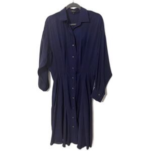 Derek Lam Navy Blue Silk Shirt Dress – US Size 6